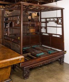 A Chinese canopy bed