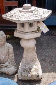 A Japanese plaster garden lantern