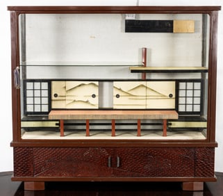 A Japanese hardwood display cabinet