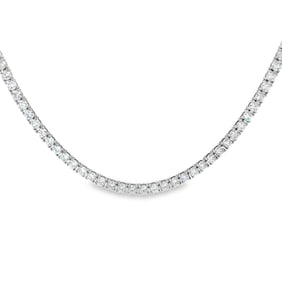 Diamond and 14k White Gold Necklace with AIGL Report