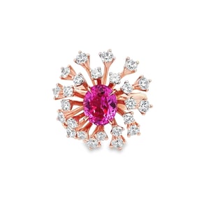 Lab Ruby and Diamond Ring