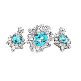 Set of Gemstone Fashion Jewelry Earrings and Ring