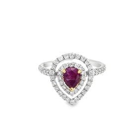 Sapphire, Diamond and 18K White & Yellow Gold Ring