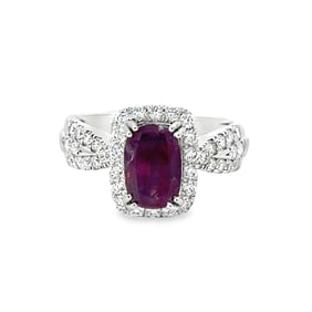 Sapphire, Diamond, Platinum Ring with GIA & AIGL Report