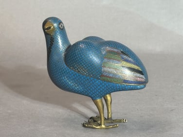 Chinese Cloisonne Quail Censer