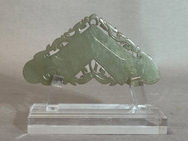 Chinese Jade Pedant on Lucite Stand