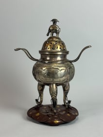 Chinese Censer on Gold Spalsh Bronze Base