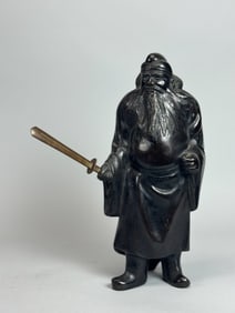 Japanese Bronze Shoji with Sword, Meiji Period