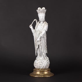 Chinese Dehua Figure of Standing Guanyin, 18th Century