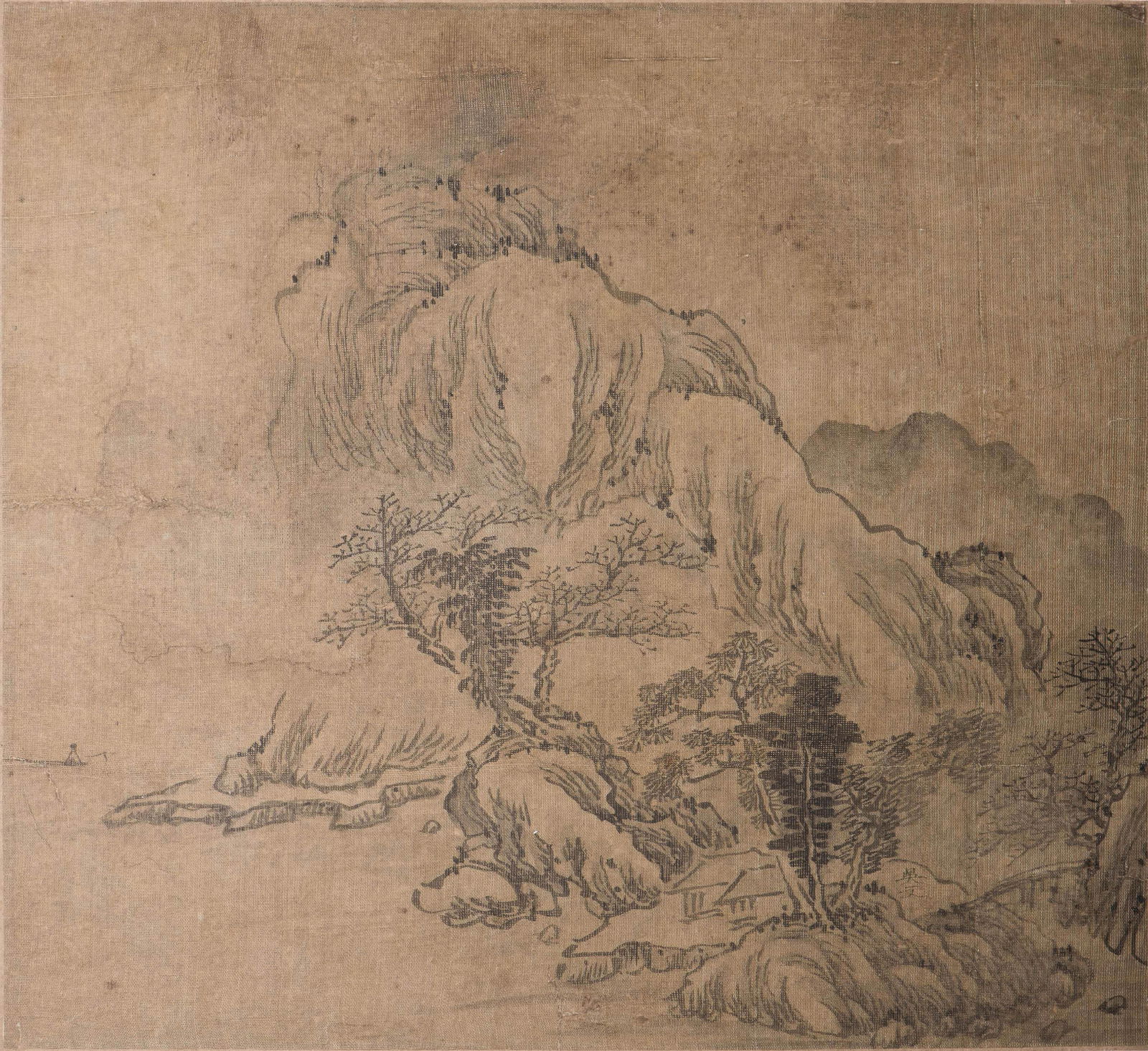Anonymous (Qing Dynasty), Chinese Painting of Landscape on Silk (1 of 2)