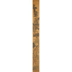 Attributed to Lan Ying (Ming Dynasty), Chinese Painting Scroll of Tree