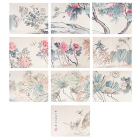 Attributed to Kong Xiaoyu, Chinese Painting Album of Flower