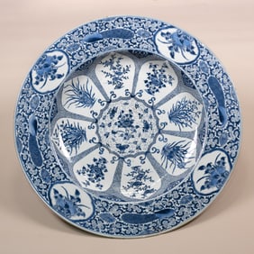 Chinese Large Blue and White Dish, Kangxi Period
