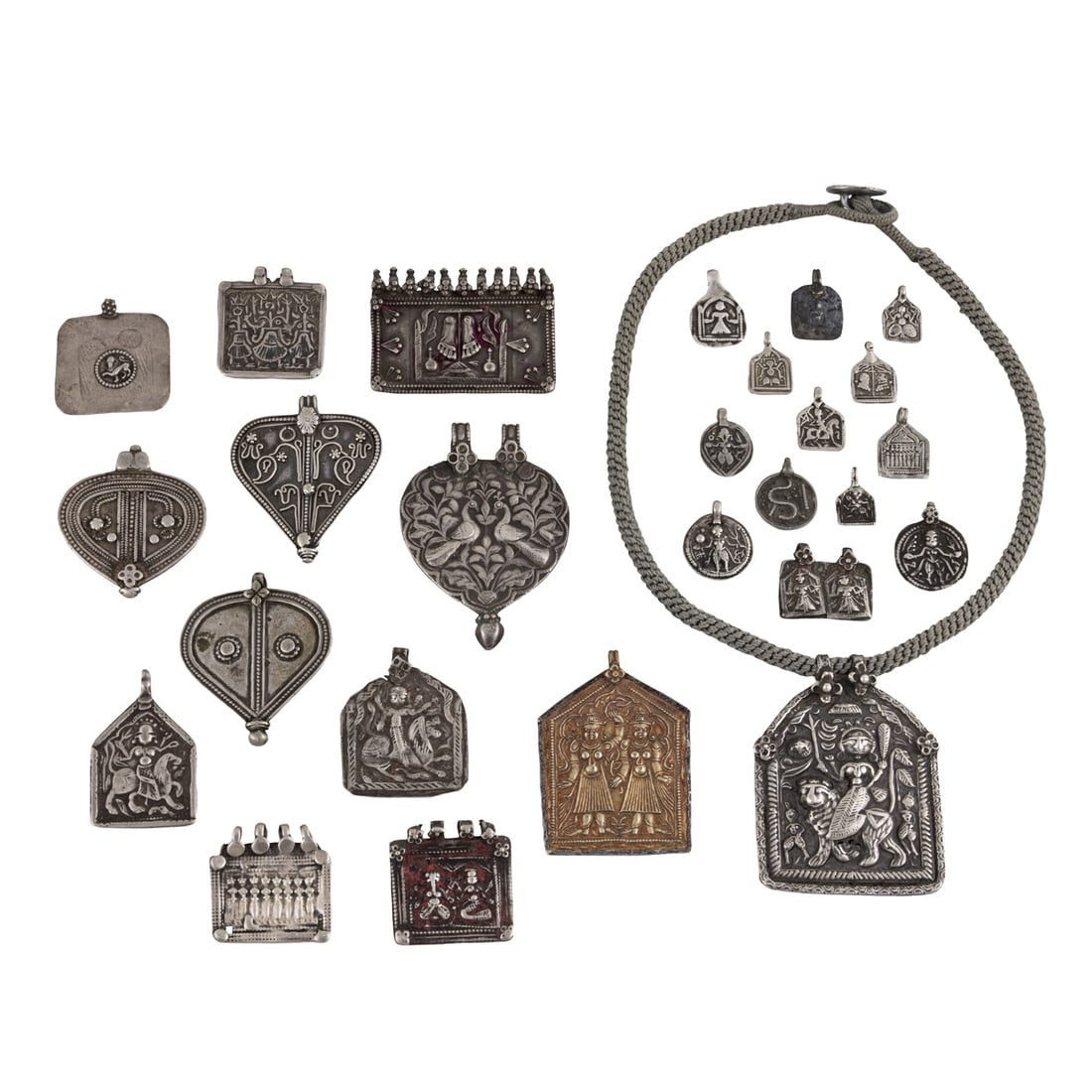 A group of Indian silver pendants (1 of 2)