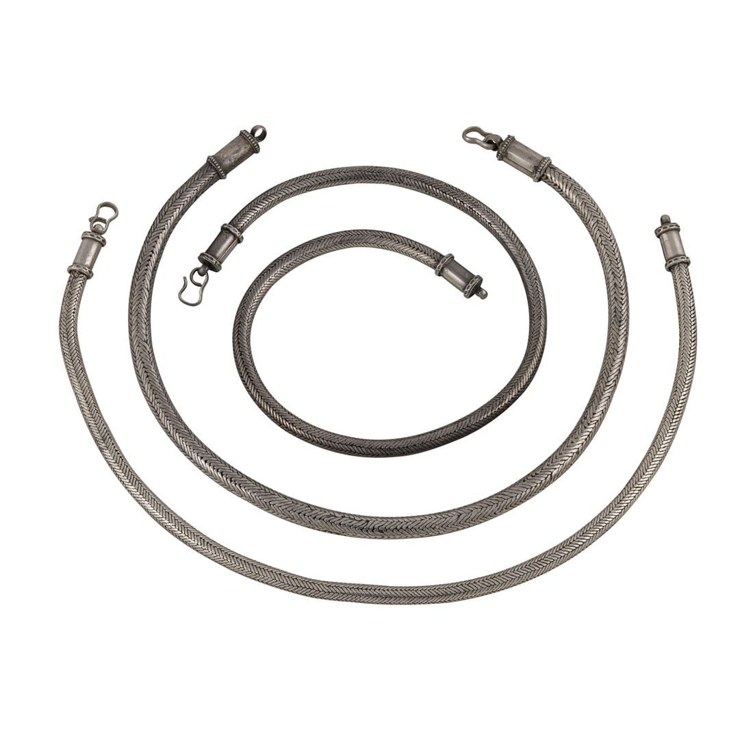 (lot of 3) Indian silver necklaces (1 of 2)