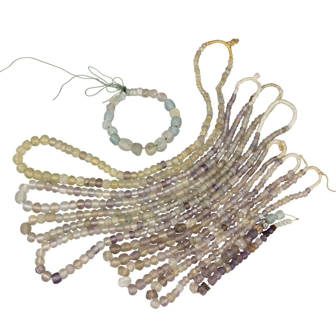 A group of Dutch glass beads from Mali: A group of Dutch glass beads from Mali. From 0.375" to 0.75" across. Provenance: Naomi Lindstrom collection.