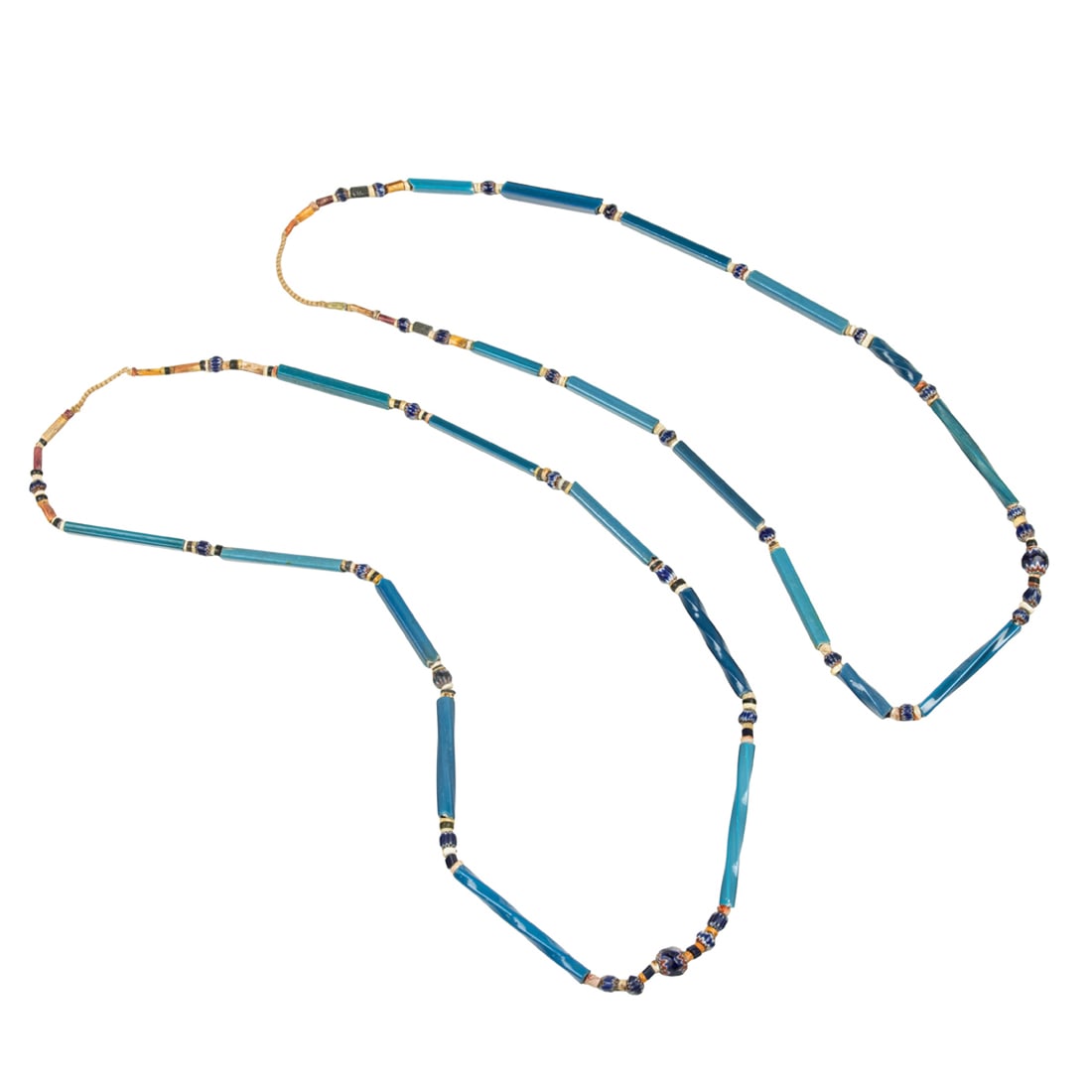 (lot of 2) Venetian or Spanish Nueva Cadiz glass trade bead necklace (1 of 2)