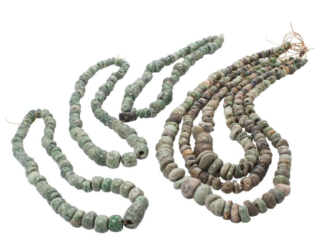 A group Pre-Columbian green stone beads from Mexico (1 of 1)
