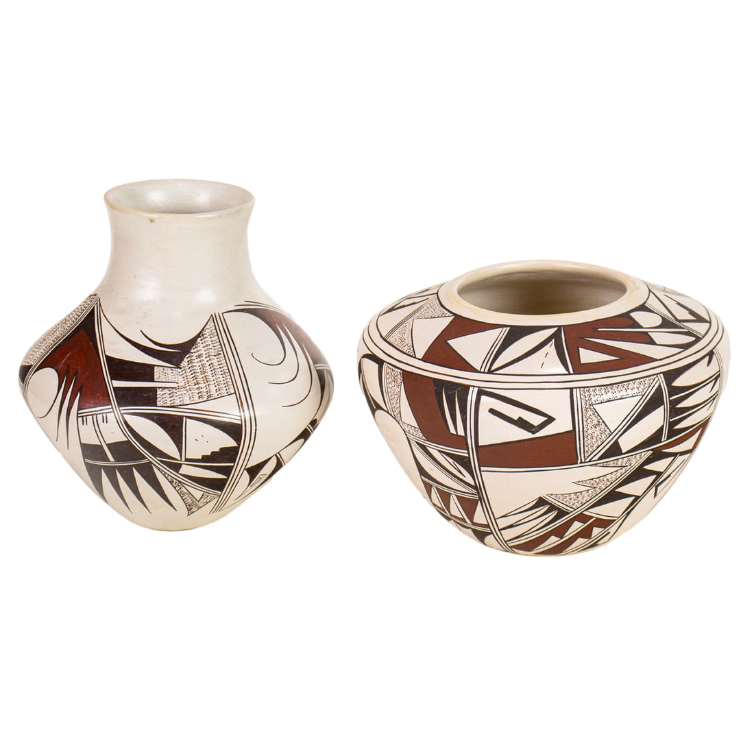 A Joy Navasie (Frog Woman) and a Mary Ann Navsie Hopi pottery vessels (1 of 4)