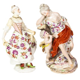 A group of Continental porcelain including Meissen