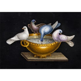 An Italian micromosaic plaque of the Doves of Pliny