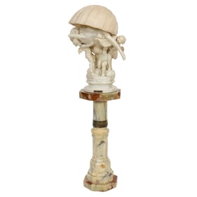 An Italian alabaster figural lamp: The Pearl