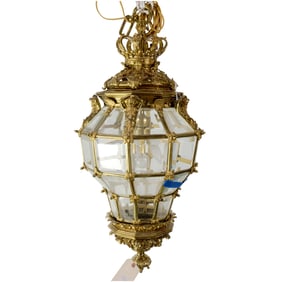 A French gilt bronze foyer fixture or lantern, circa 1900