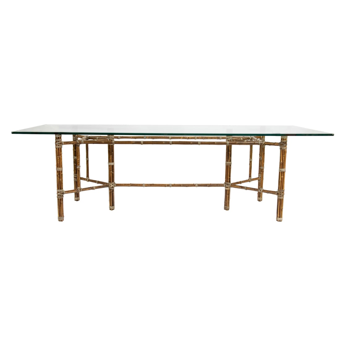 A McGuire bamboo and glass dining table (1 of 4)