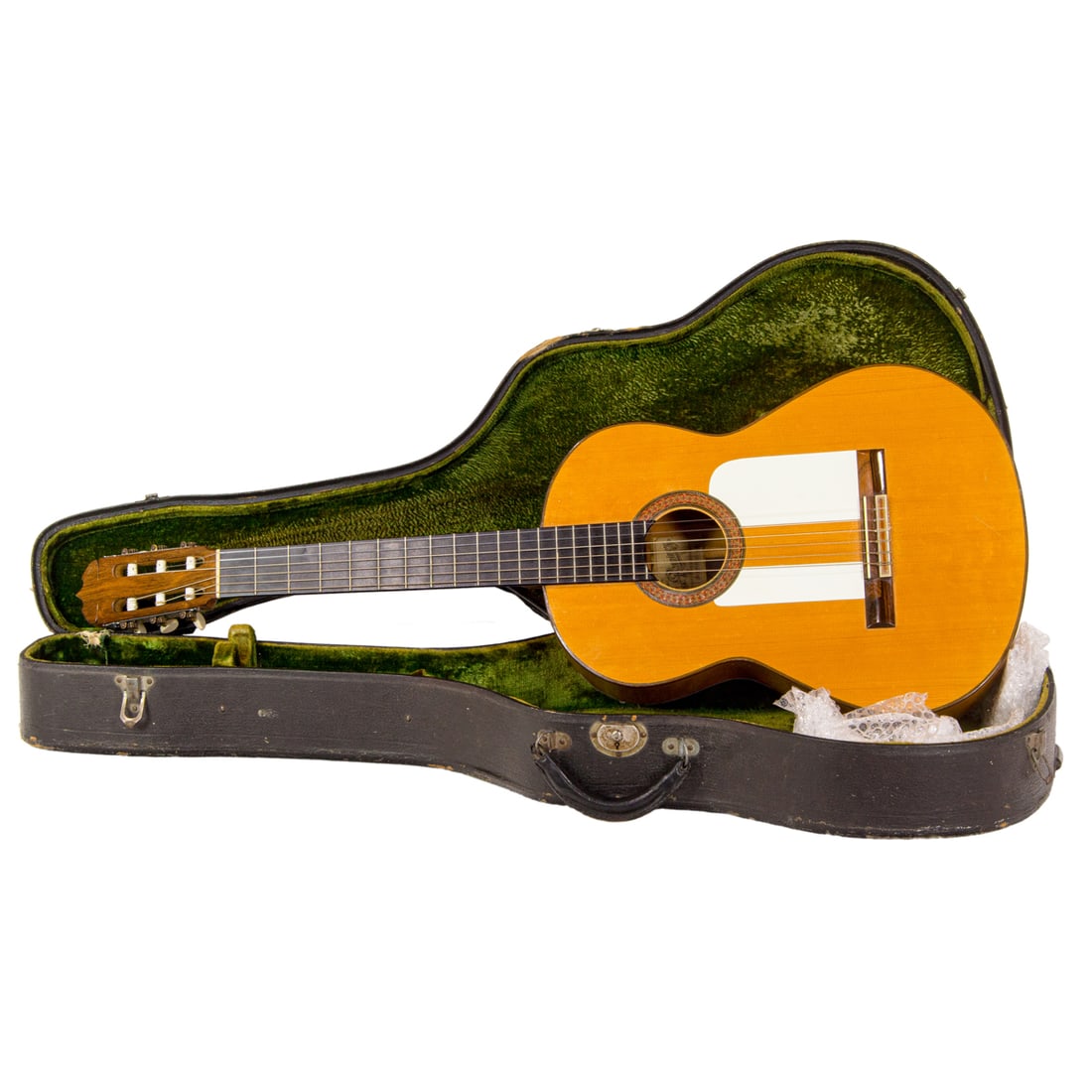 A Manuel Ramirez Senior Flamingo acoustic guitar: A Manuel Ramirez Senior Flamingo acoustic guitar, Constructor De Guitarras Jose Ramirez, Concepcion Jeroniman No 2 1882 Madrid 1957, with hard case. This property is being sold at public auction as pr