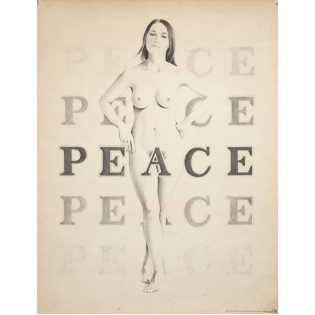 Print, Mel Ramos: Mel Ramos (American, 1935-2018), "Peace," offset lithograph, "Mel Ramos Contribution Not For Sale" stamped lower right, sheet: 22.5"h x 17.5"w, overall (with frame): 25.25"h x 19.25"w