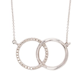 A diamond and 14k white gold necklace