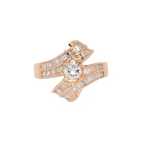 A diamond and 18k gold ring