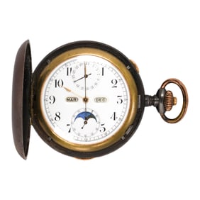 An Avance Retard silver pocket watch