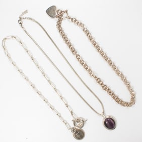 Three silver necklaces