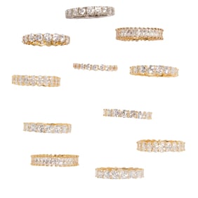 Eleven cubic zirconia and sterling silver rings