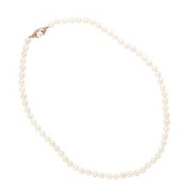 A Trio cultured pearl, diamond and 14k gold necklace