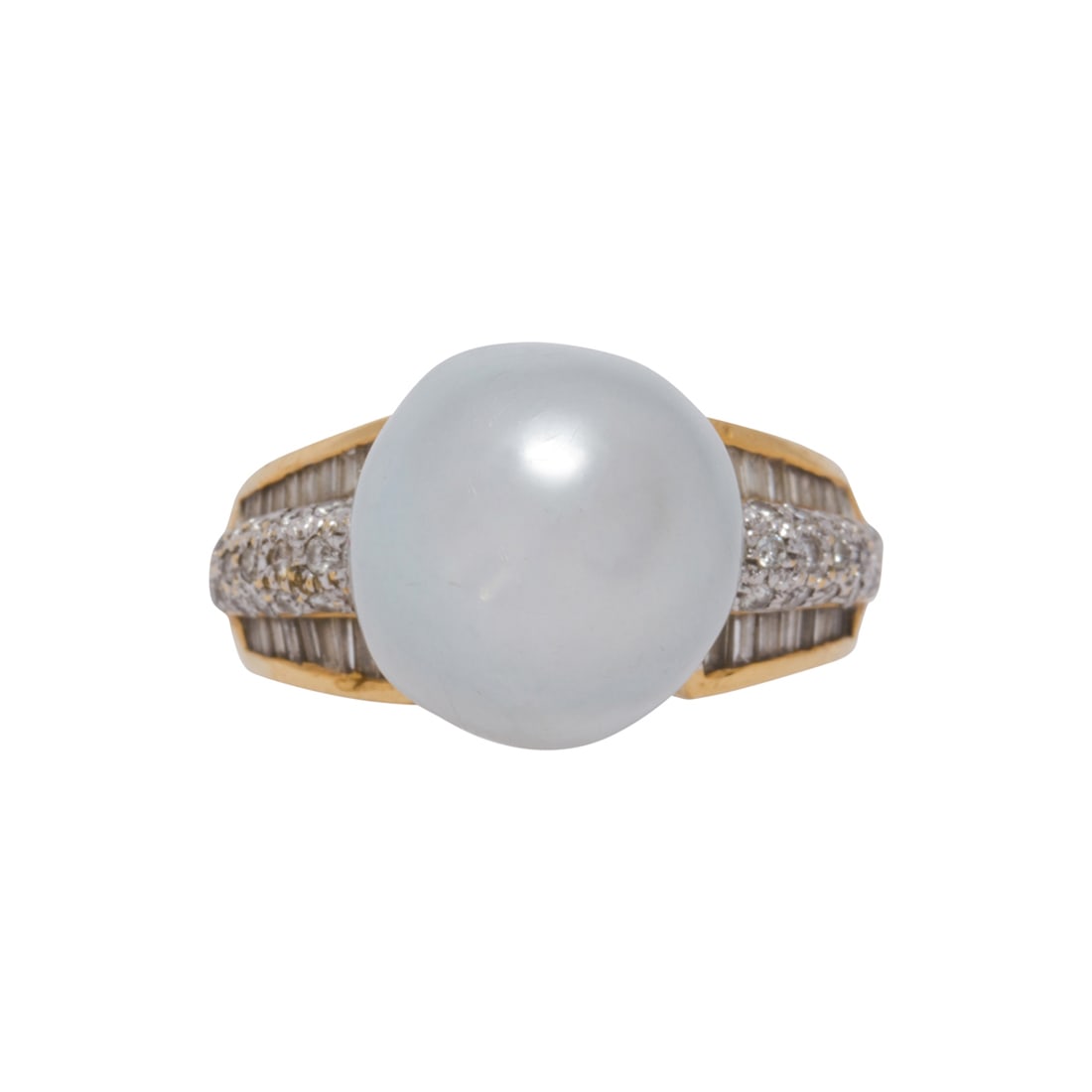 A South Sea cultured pearl, diamond and 18k gold ring (1 of 2)