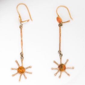 A pair of gold-plated earrings