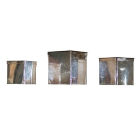 A group of three Danish silverplated graduated boxes with covers