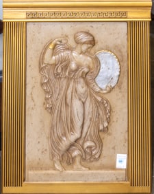 A Neoclassical style cast relief plaque of a maenad