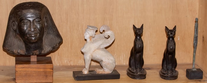 A group of reproduction Classical and Egyptian figures