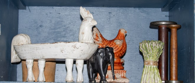 An assembled group of decorative arts