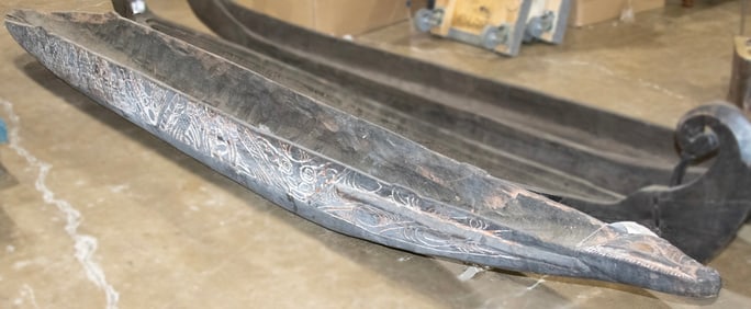 A Papua New Guinea carved canoe