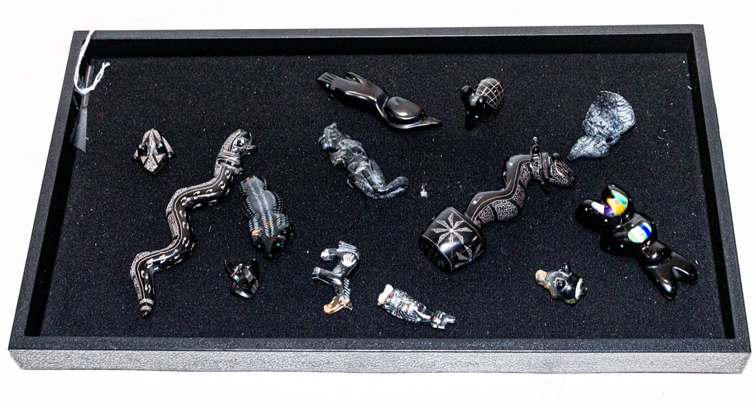 A collection of thirteen carved stone fetishes (1 of 1)