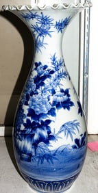 A Japanese blue and white vase