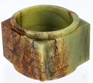 A Chinese celadon jade cong