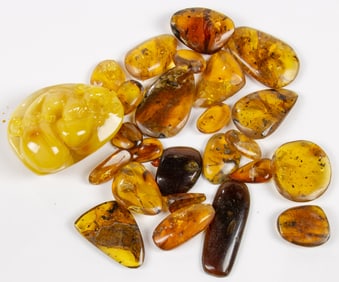 A group of Chinese amber specimens