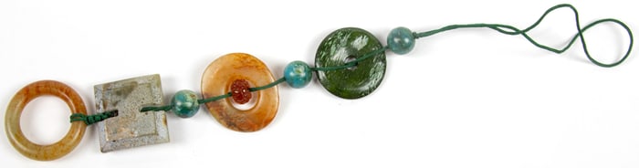 (lot of 8) Chinese archaistic stone beads