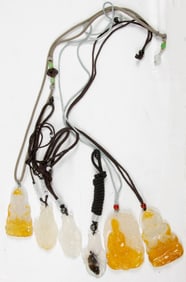 A group of Chinese agate pendants