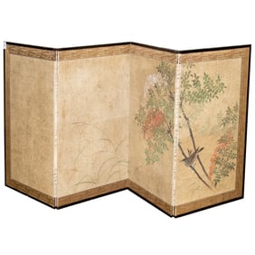 A Japanese four-panel folding screen